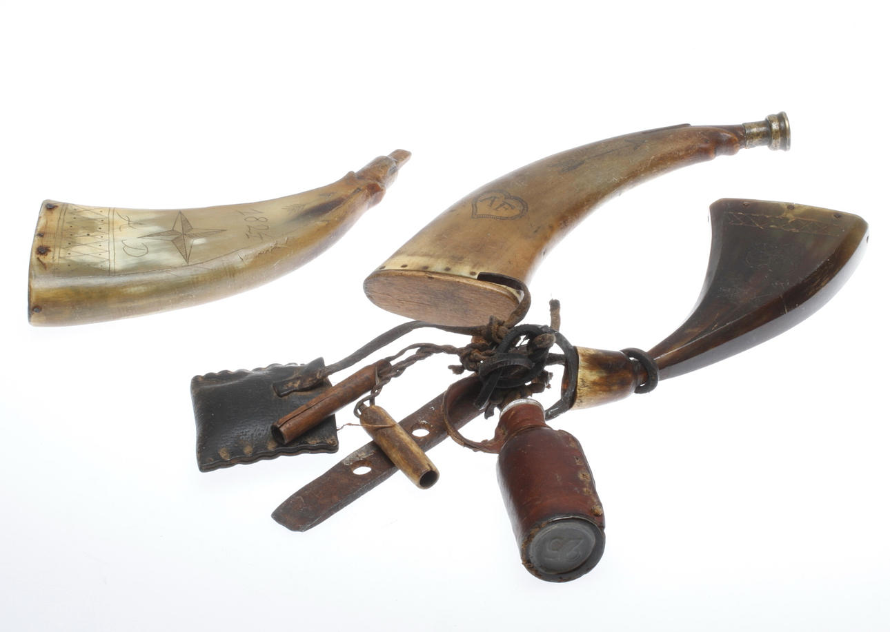 KRUTHORN, 3 st, horn, 1800-tal.