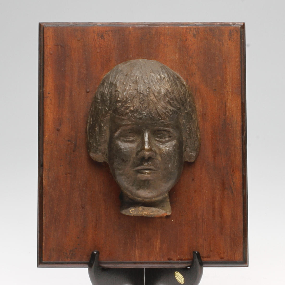 SKULPTUR, brons, ansikte, signerad "G Ågren", 1900-tal.