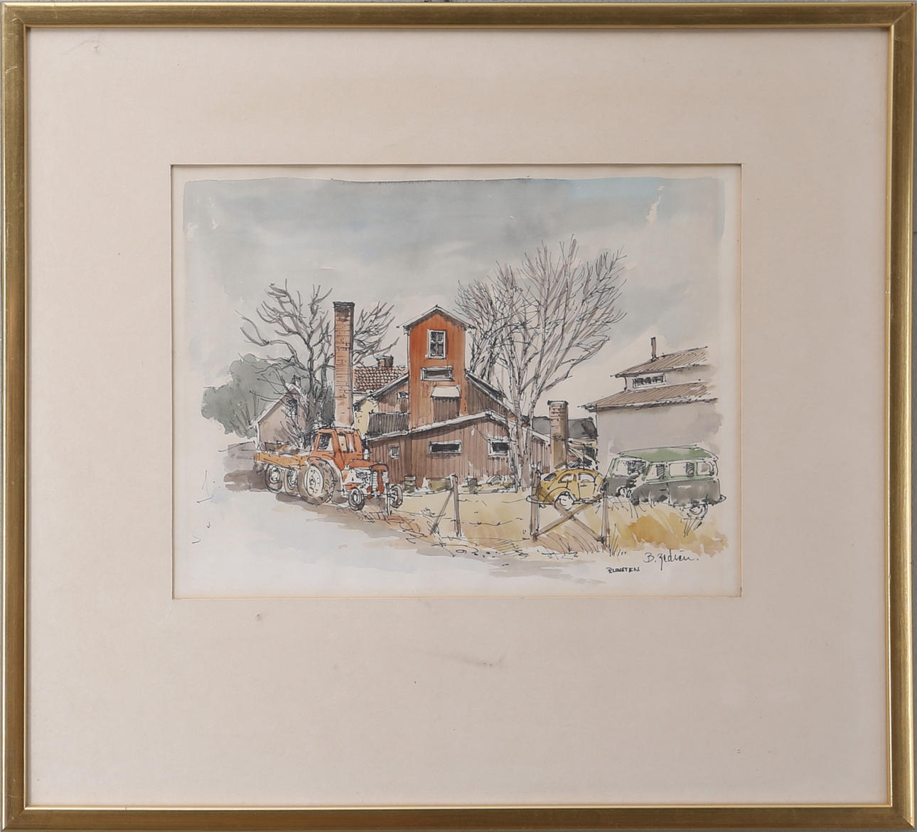 BERT ZEDRÉN. Motiv från Runsten, Öland, akvarell, signerad "B.Zedrén", 1900-talets senare hälft.