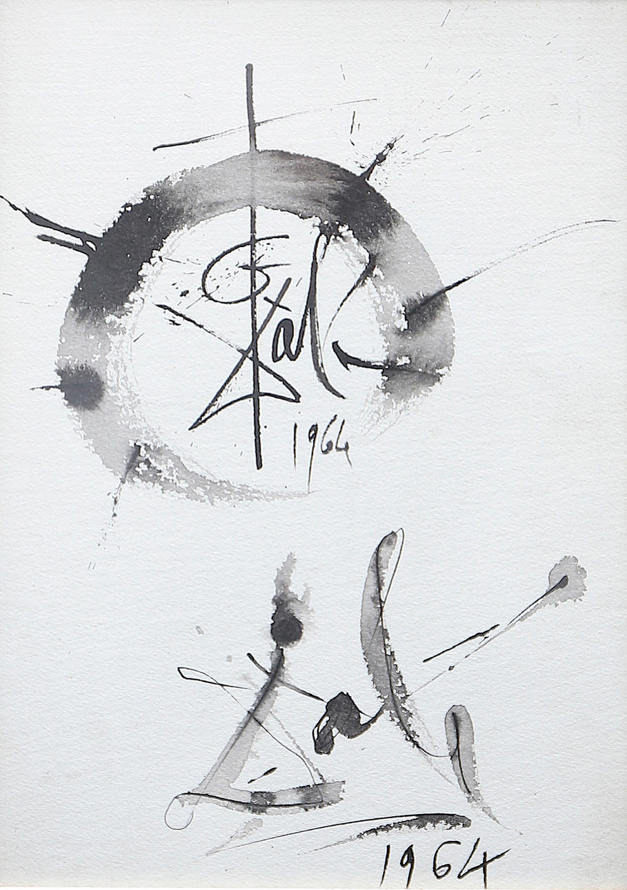 SALVADOR DALÍ. Composición con dos firmas.