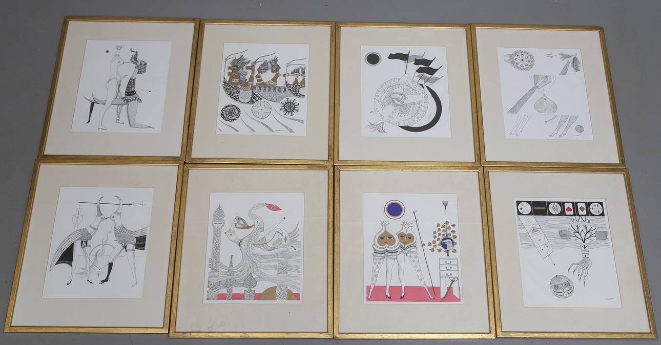 MAX WALTER SVANBERG. Offsettryck, 8 st, signerade i plåten.