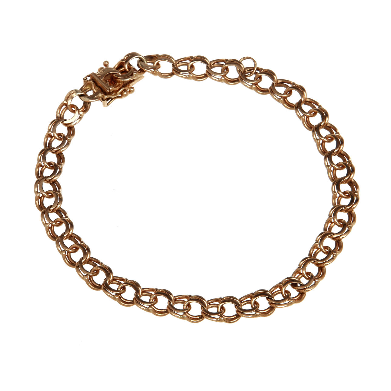 ARMLÄNK, bismarck, 18K rödguld. Vikt 10,2 g.