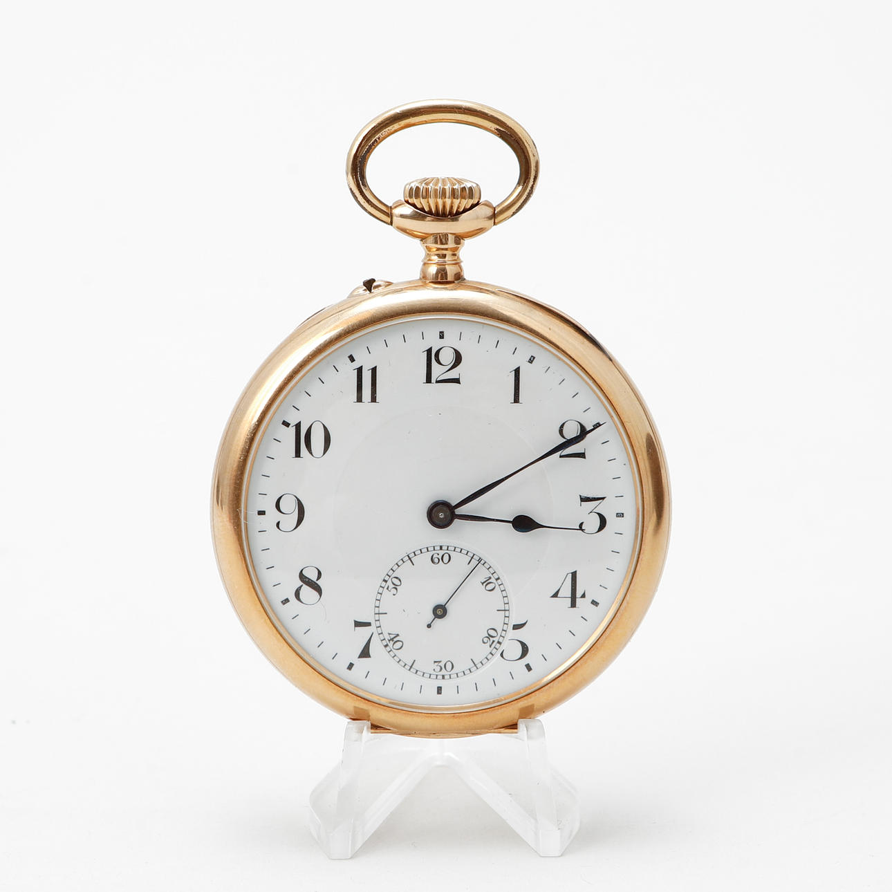 A 14k gold pocket watch.