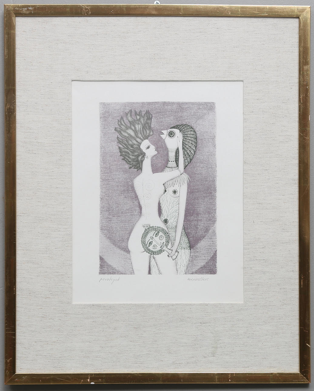 MAX WALTER SVANBERG. Färglitografi, provtryck, signerad.