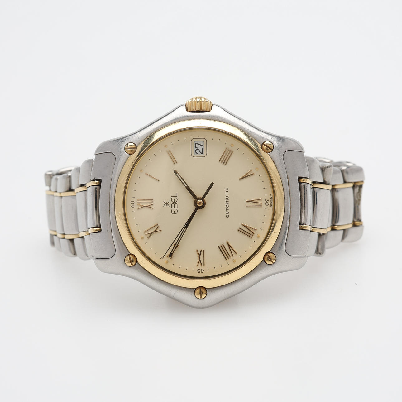 WRISTWATCH, EBEL, “1911", AUTOMATIC CLOCKWORK, STEEL & GOLD.