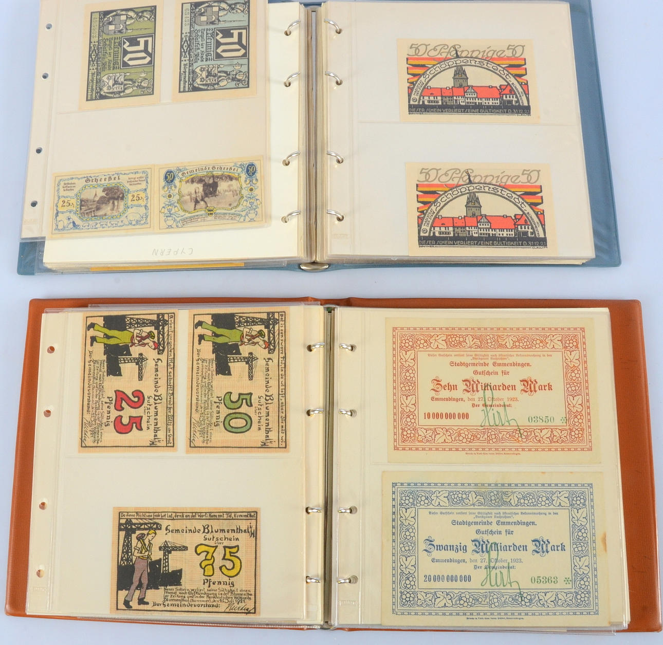 SEDELSAMLING, Tyskland, notgeld, 2 album.