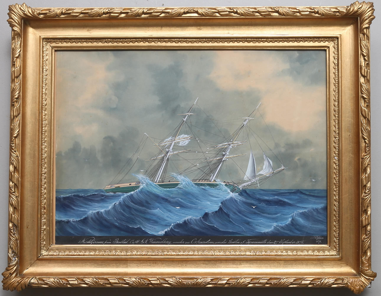 LARS PETTER SJÖSTRÖM. Blandteknik, signerad och daterad 1875.