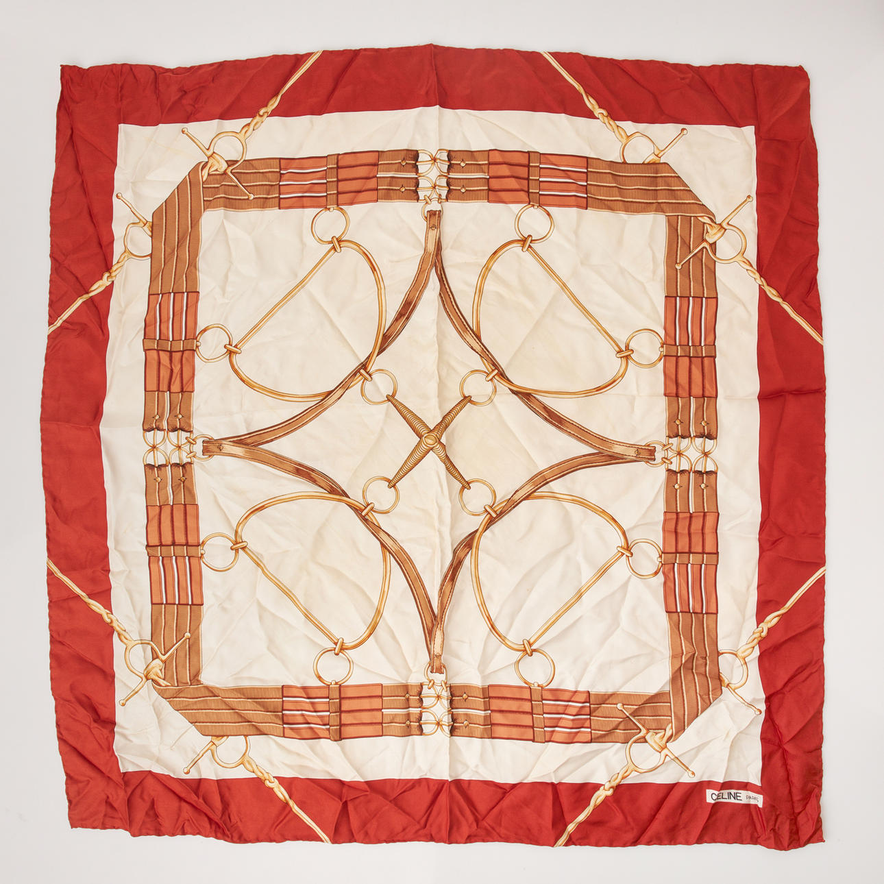 CELINE, Scarf, silk, marked Celine Paris.