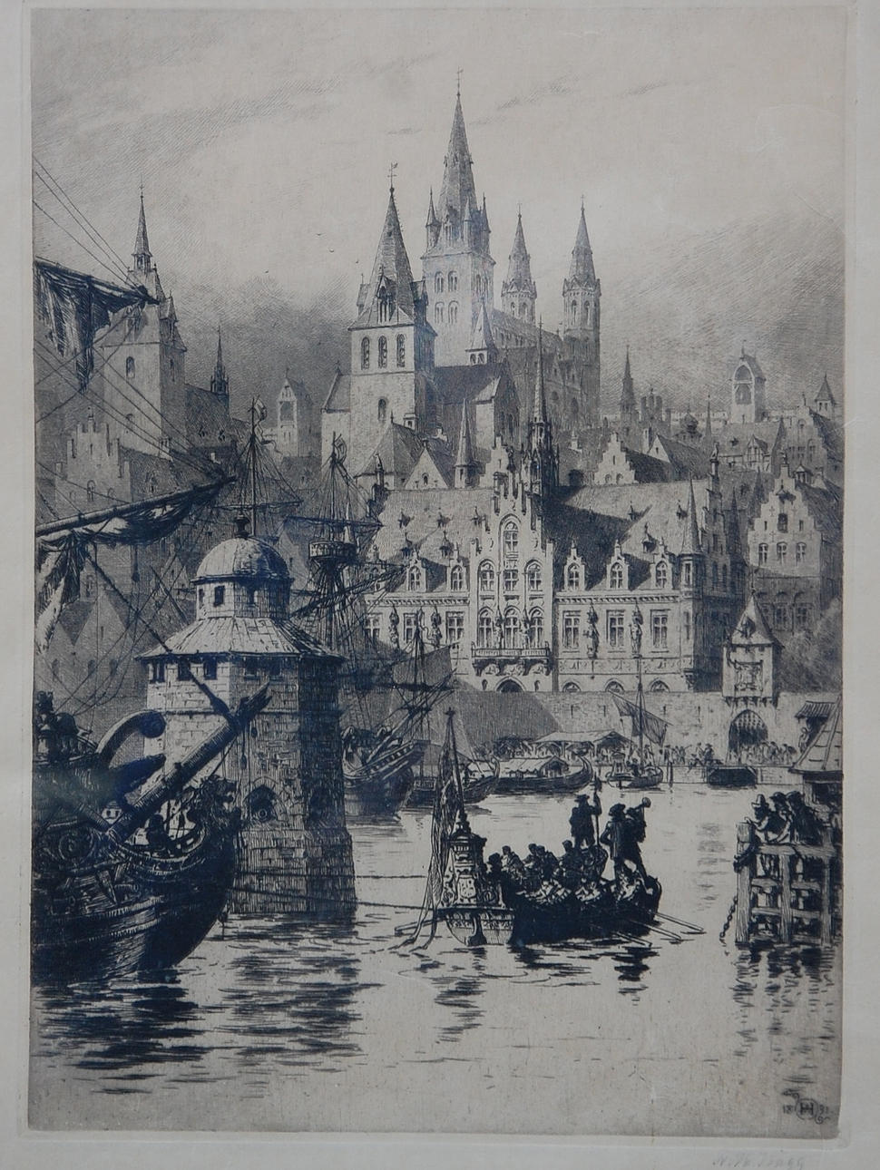 AXEL HERMAN HÄGG. 1835-1921, etsning, signerad, daterad 1891.