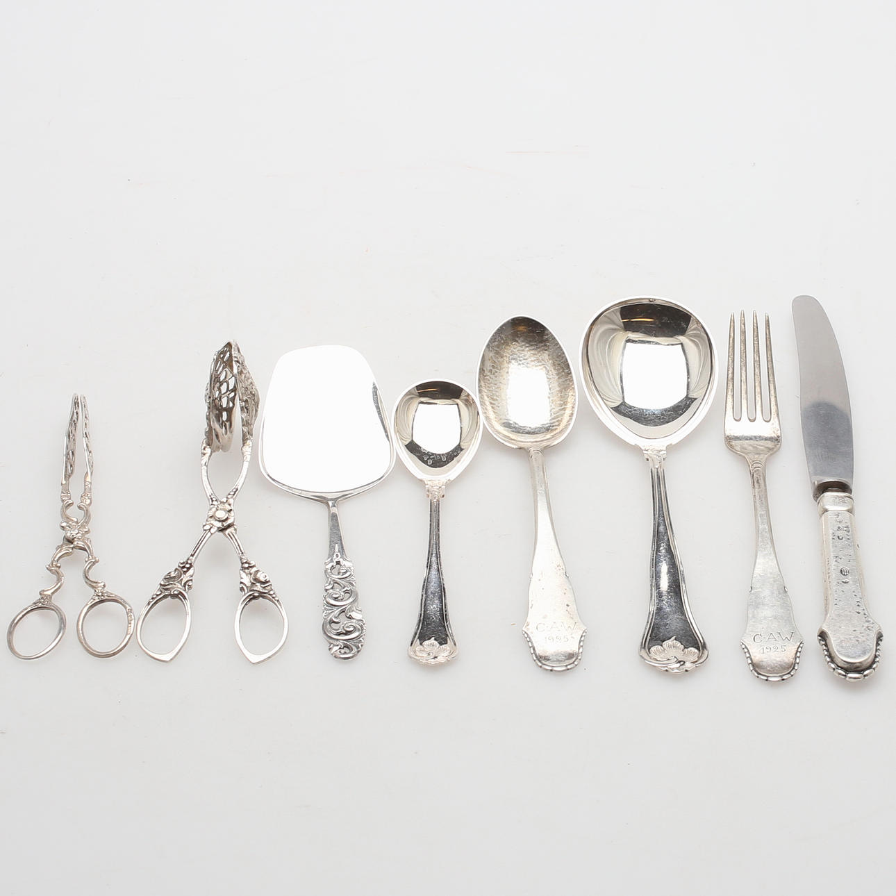 BESTICK, silver, 8 st, Skandinavien, 1900-tal, totalvikt 306 gram.
