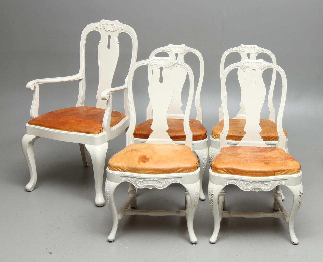 STOLAR, 4 st, KARMSTOL, rokokostil, 1900-tal.