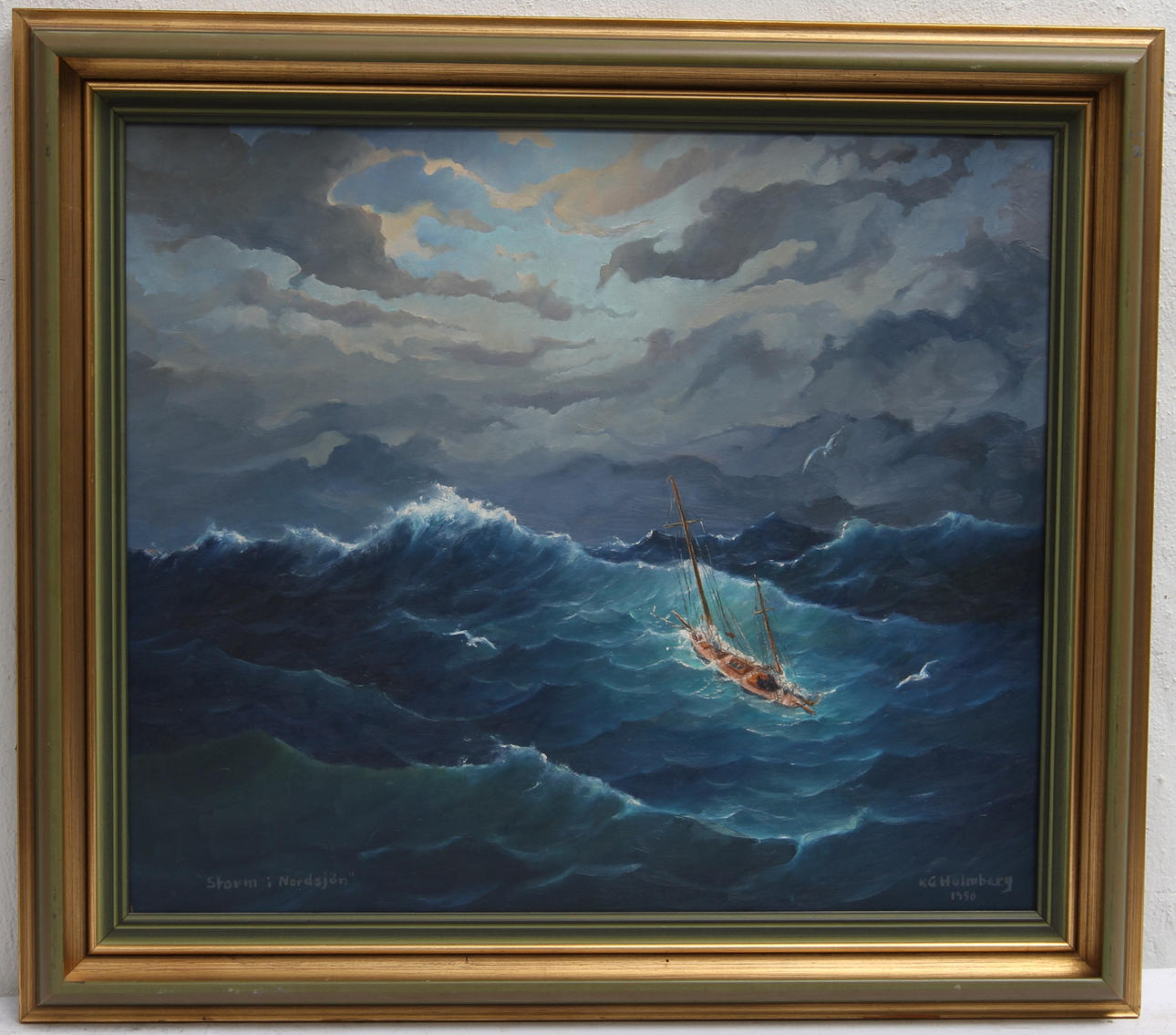 KARL GUSTAV HOLMBERG. Olja på pannå. Signerad och daterad 1950.