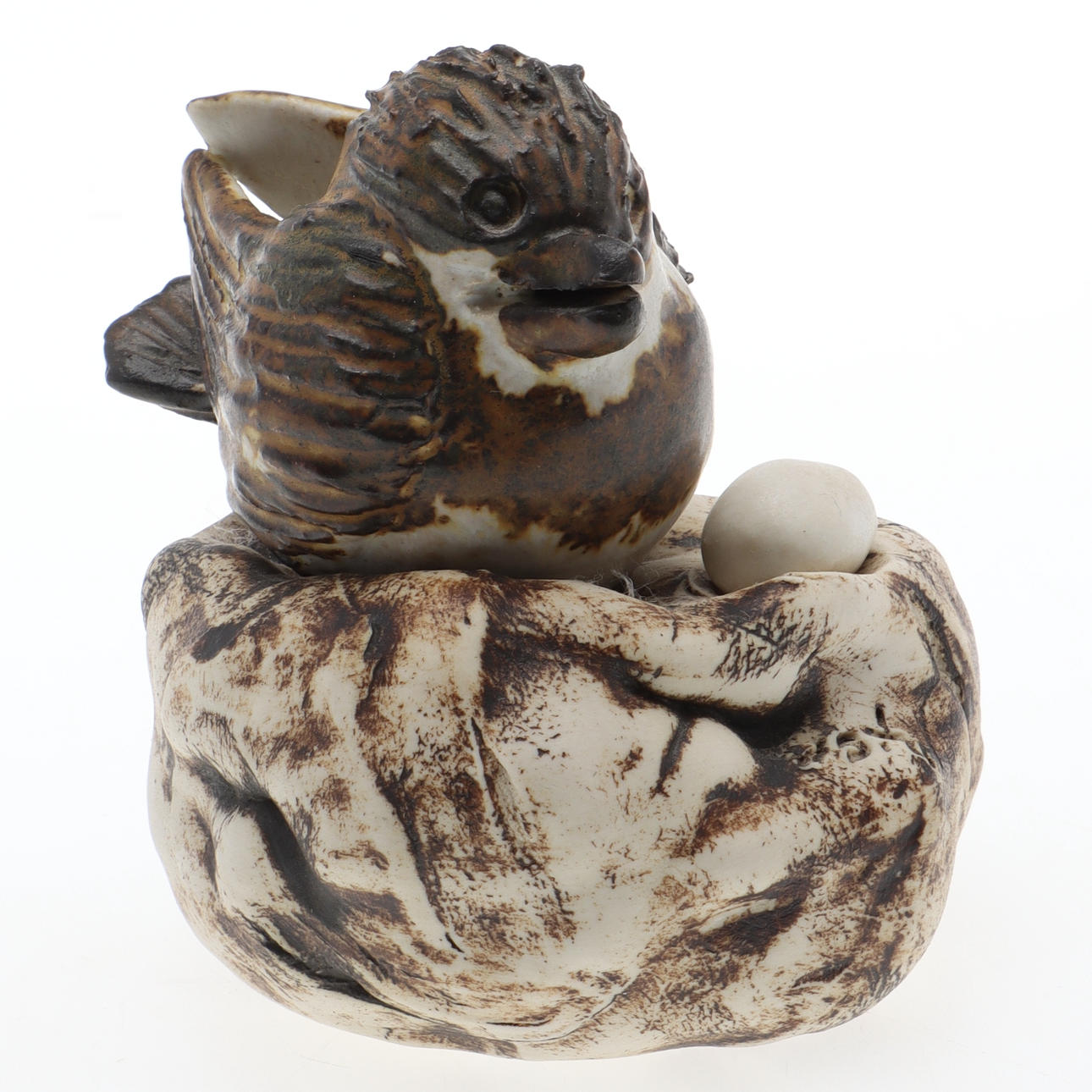 ASTA NILSSON. sculpture, bird, ceramic, labeled.