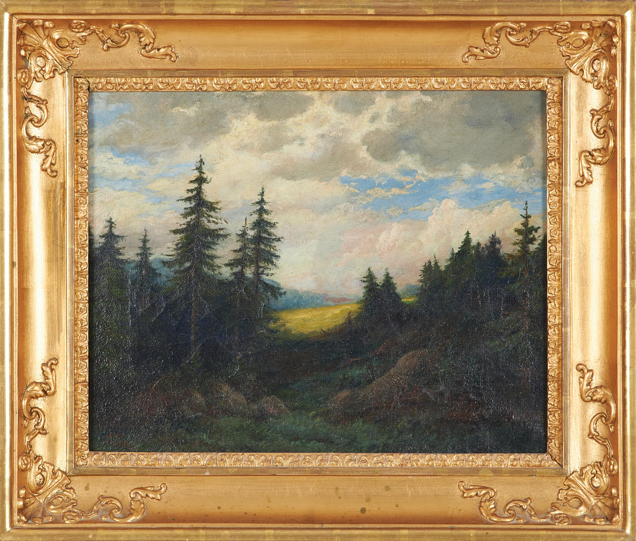 EMIL MAXIMILIAN BEHRENS (1856-1939). Forest view, oil on canvas, signed.