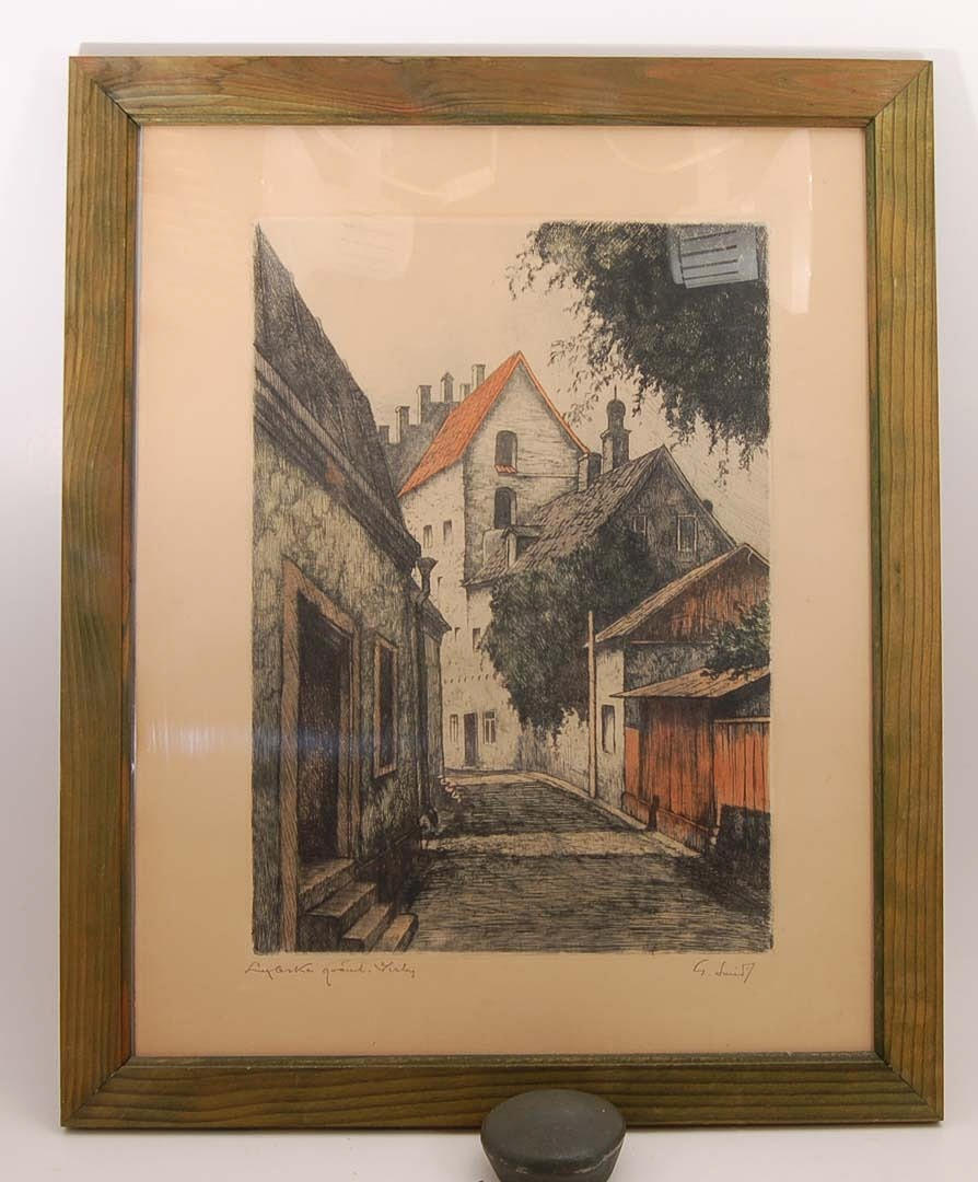 FOLKE BÜLOW.  (1905-1961) / G S. Visby, domkyrkan / Lybska gränd.