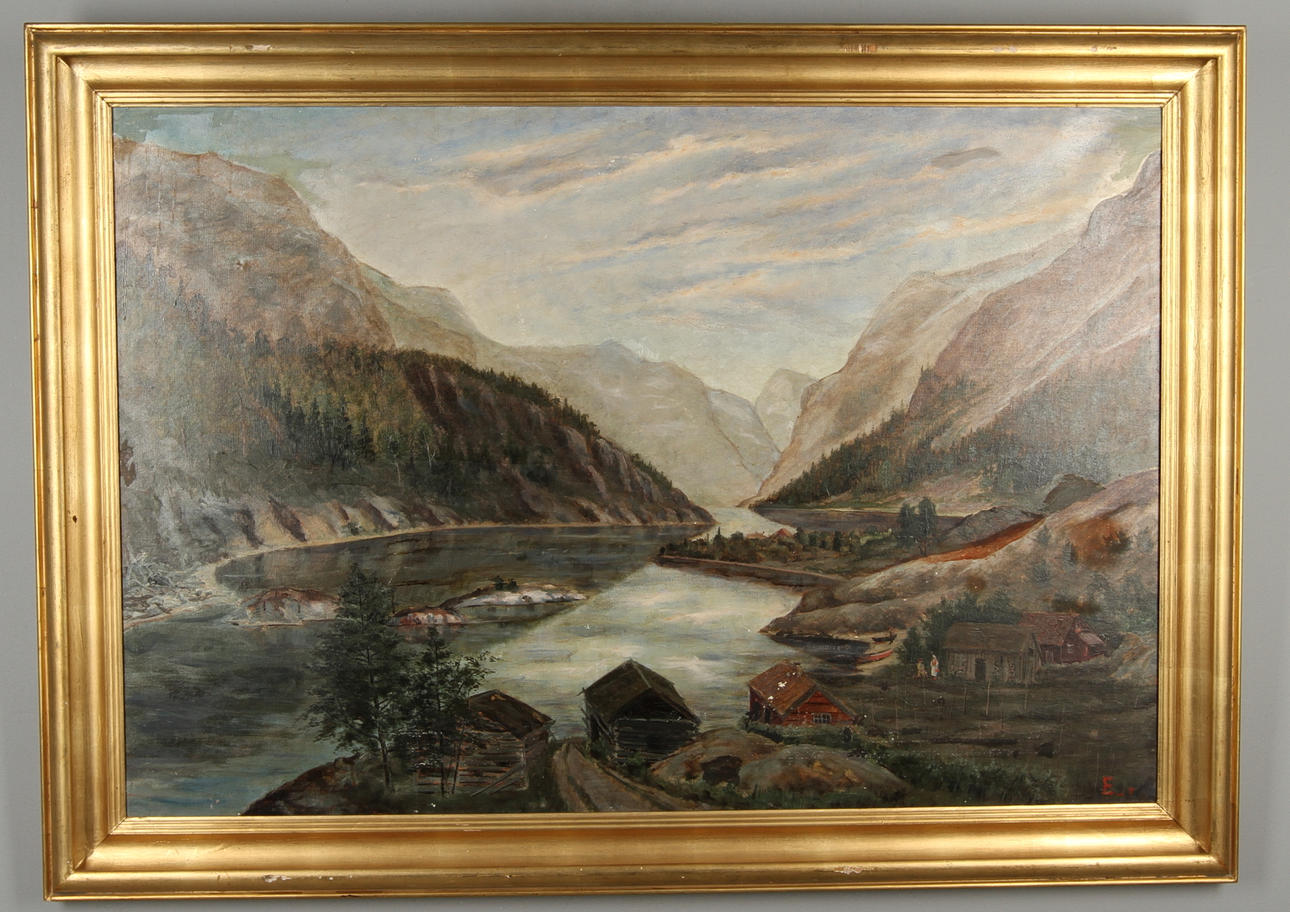 OKÄND KONSTNÄR. Bergslandskap, olja på duk, mongramsignerad ET, E. Trotzig á tergo.