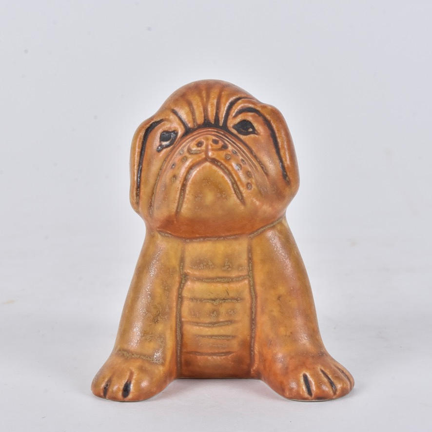 LISA LARSON. Figurine, stoneware, “bulldog”, Gustavsberg, Lisa