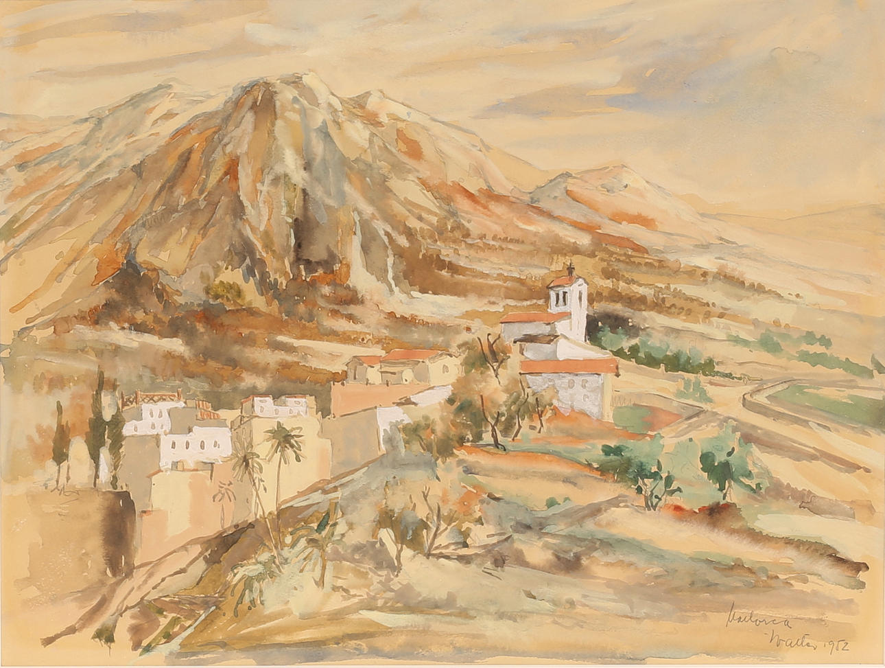 UNIDENTIFIED ARTIST, watercolour, “Mallorca”, signed.
