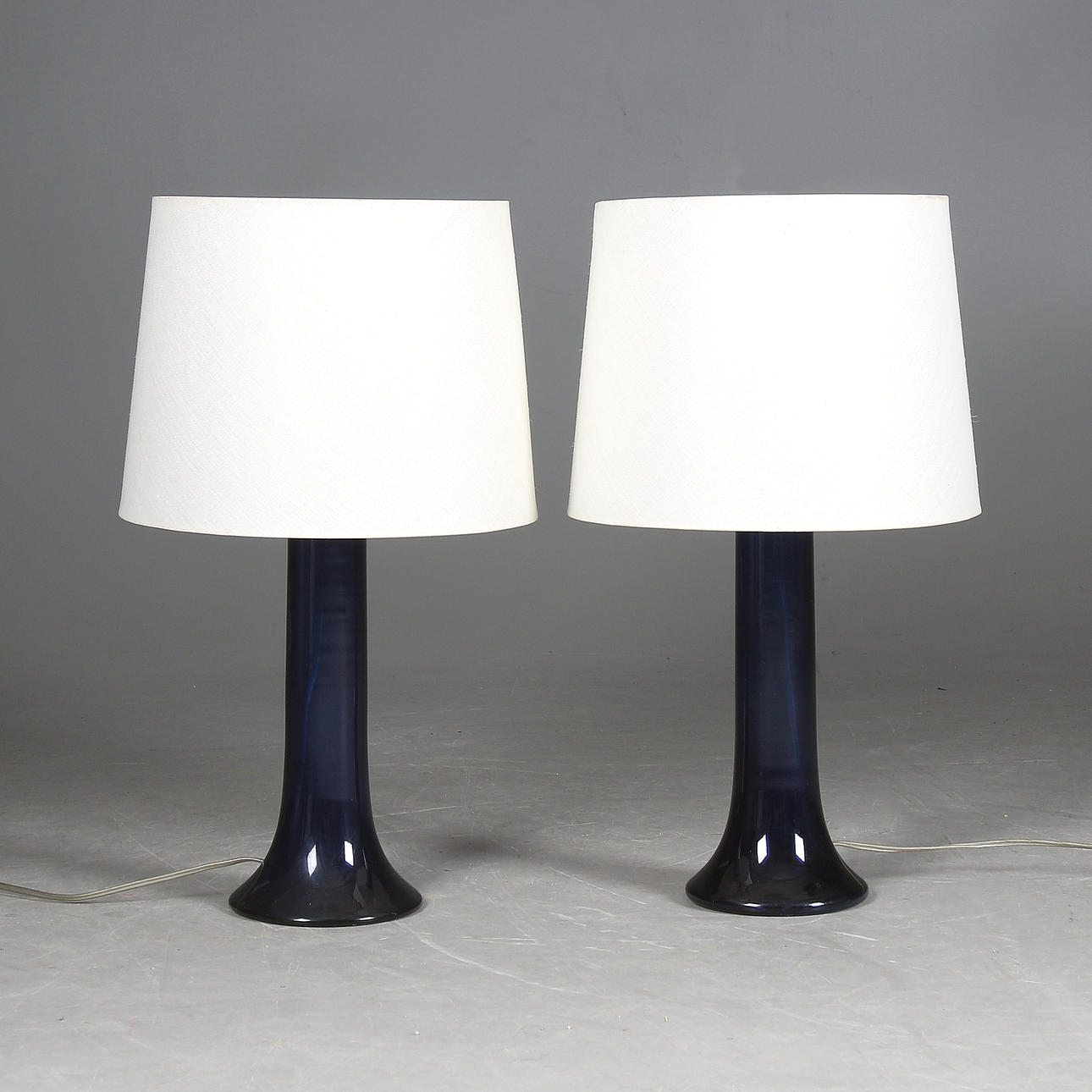 BORDSLAMPOR, ett par, glas, Uno & Östen Kristiansson, Luxus, Vittsjö, 1960/70-tal.