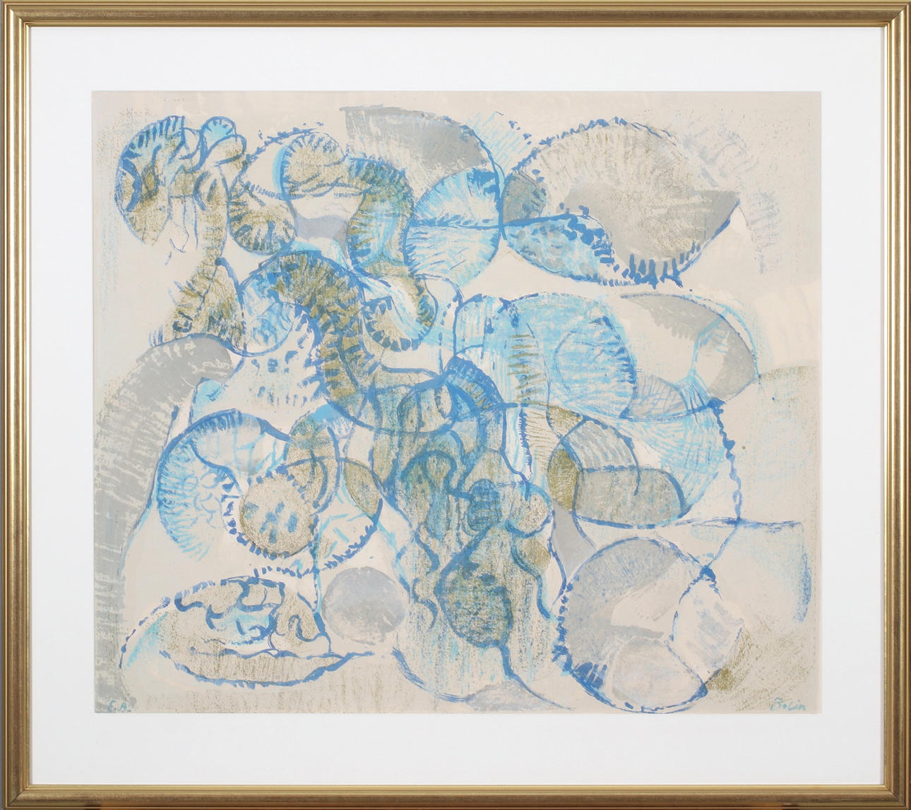 GUSTAV BOLIN. Composition, lithography, signed EA edition.