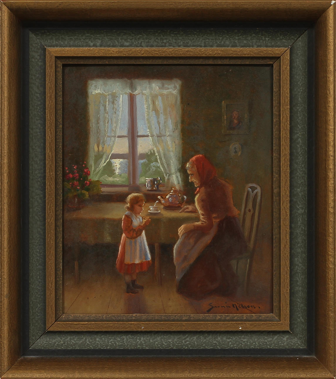 SEVERIN NILSON. olja på kartong, sign.