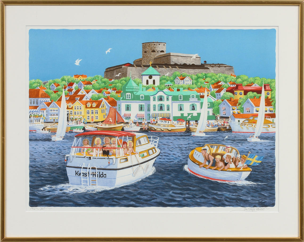 BERT HÅGE HÄVERÖ. Marstrand. Färglitografi, signerad och numrerad 192/360.