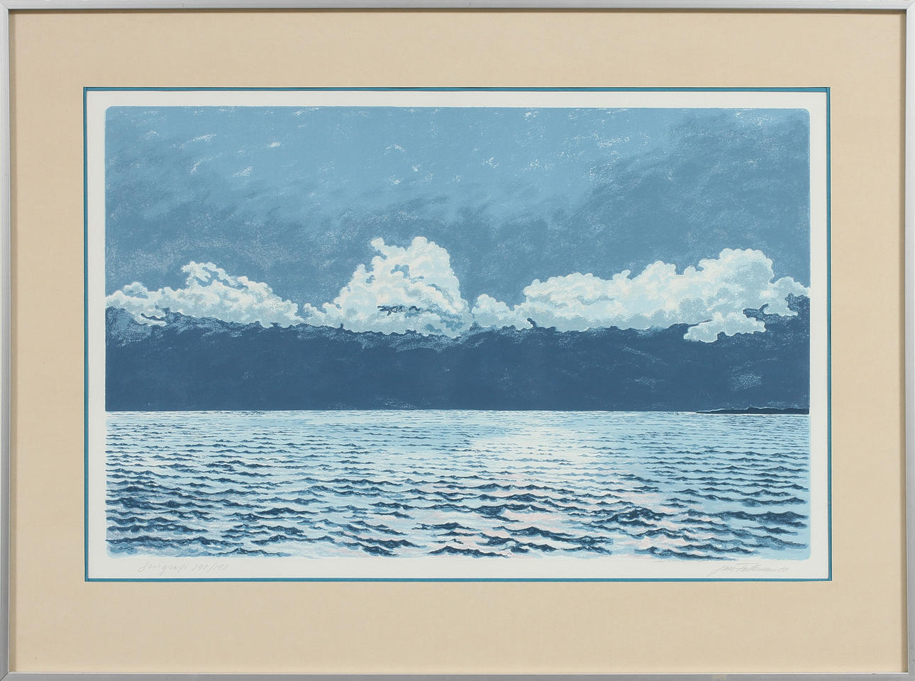 JAN FALKMAN. Havsstudie. Färgserigrafi, signerad och numrerad 190/190.