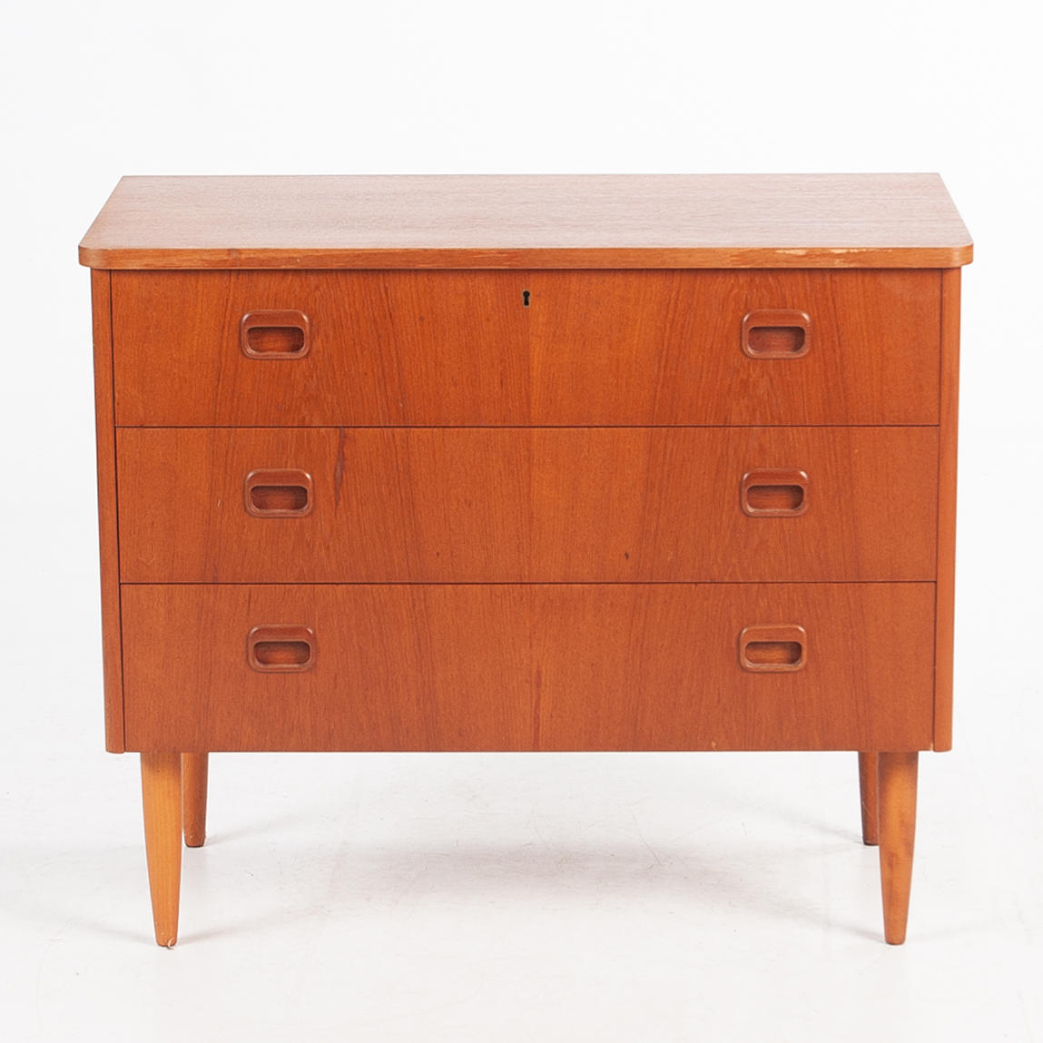 BYRÅ, teak, 3-lådig, 60-tal.