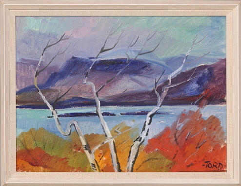 TORD LEANDER - ENGSTRÖM. Fjällandskap, olja duk, signerad TORD.