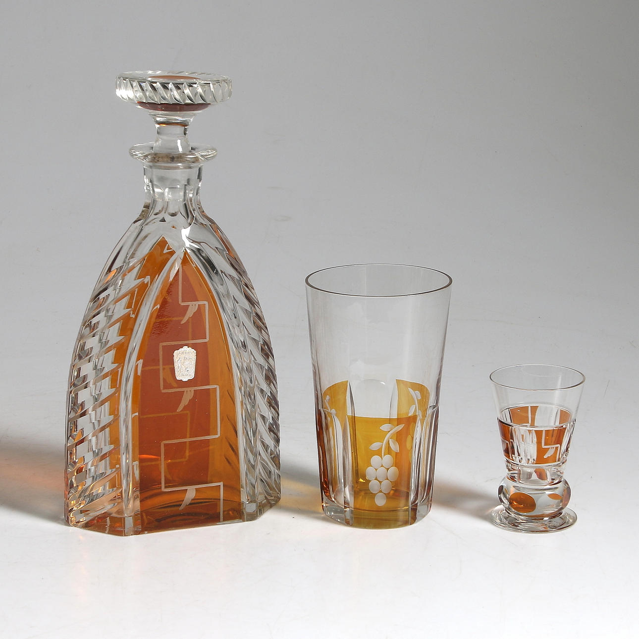 GLASSERVIS, 18 delar, Art Deco, Johansfors glasbruk, 1930-tal.