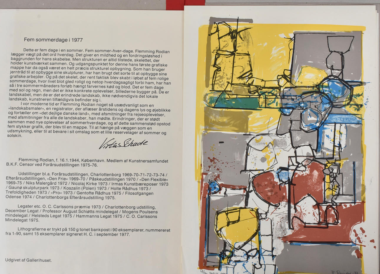 FLEMMING RODIAN. Mappe med 5 farvelitografier.