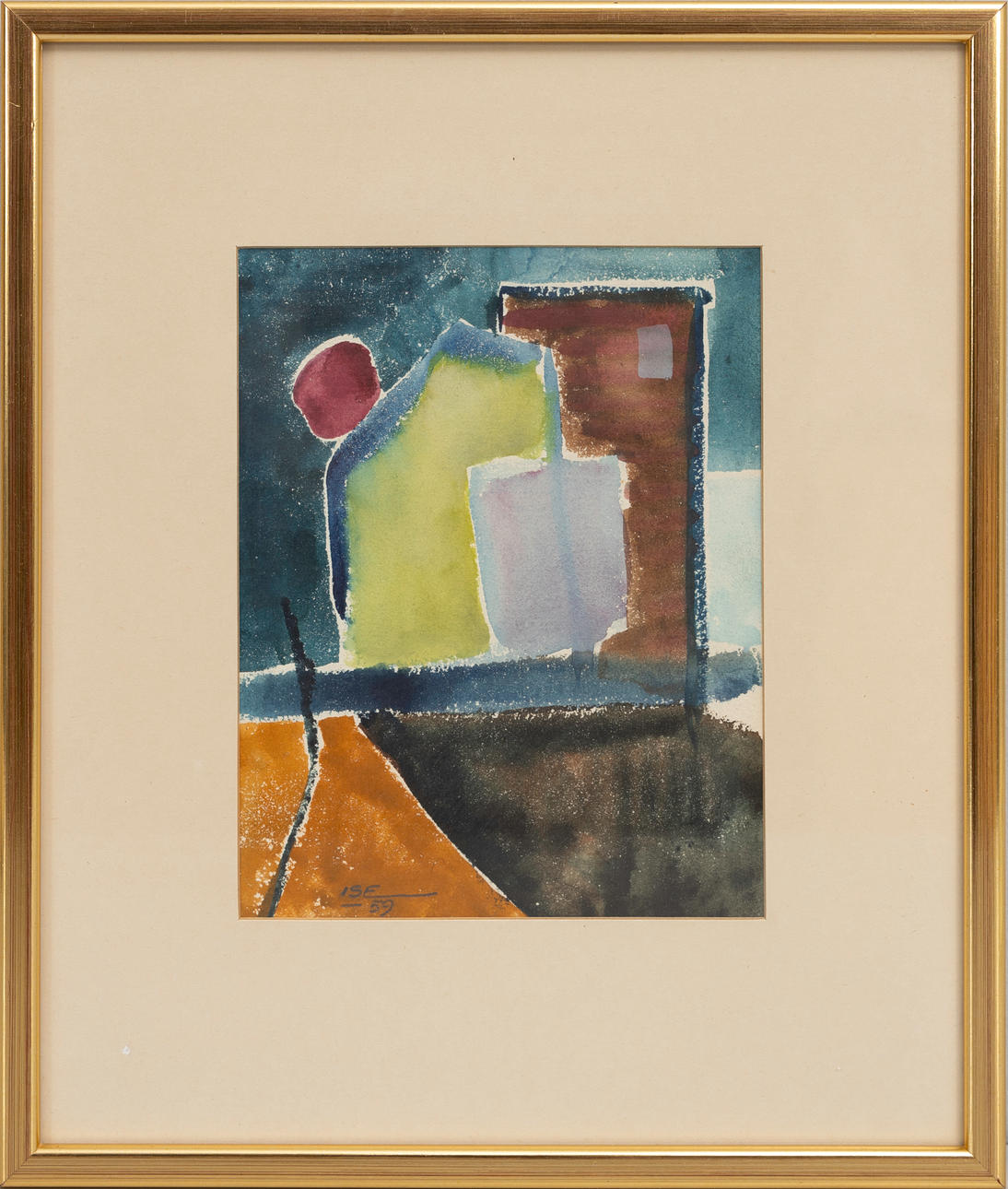LOUISE “ISE” MORSSING, abstract composition, watercolour, dated -59.