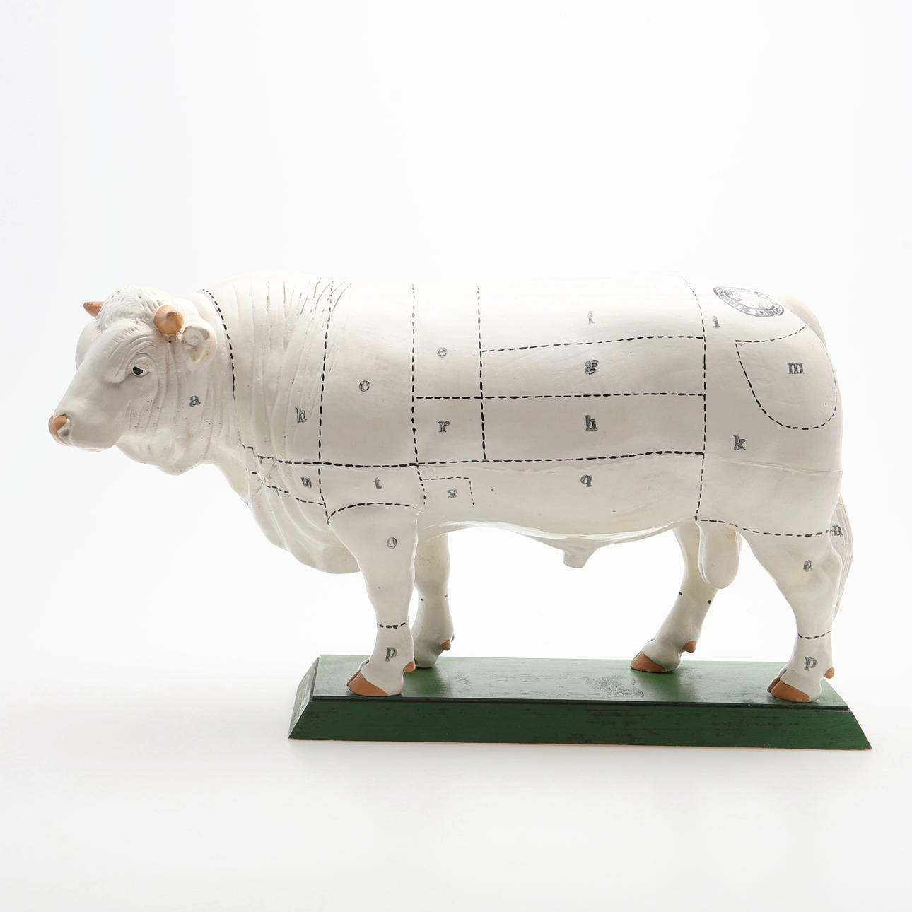 FIGURE IN THE FORM OF AN OX WITH A PIECE DIAGRAM, PROBABLY GERMANY ...
