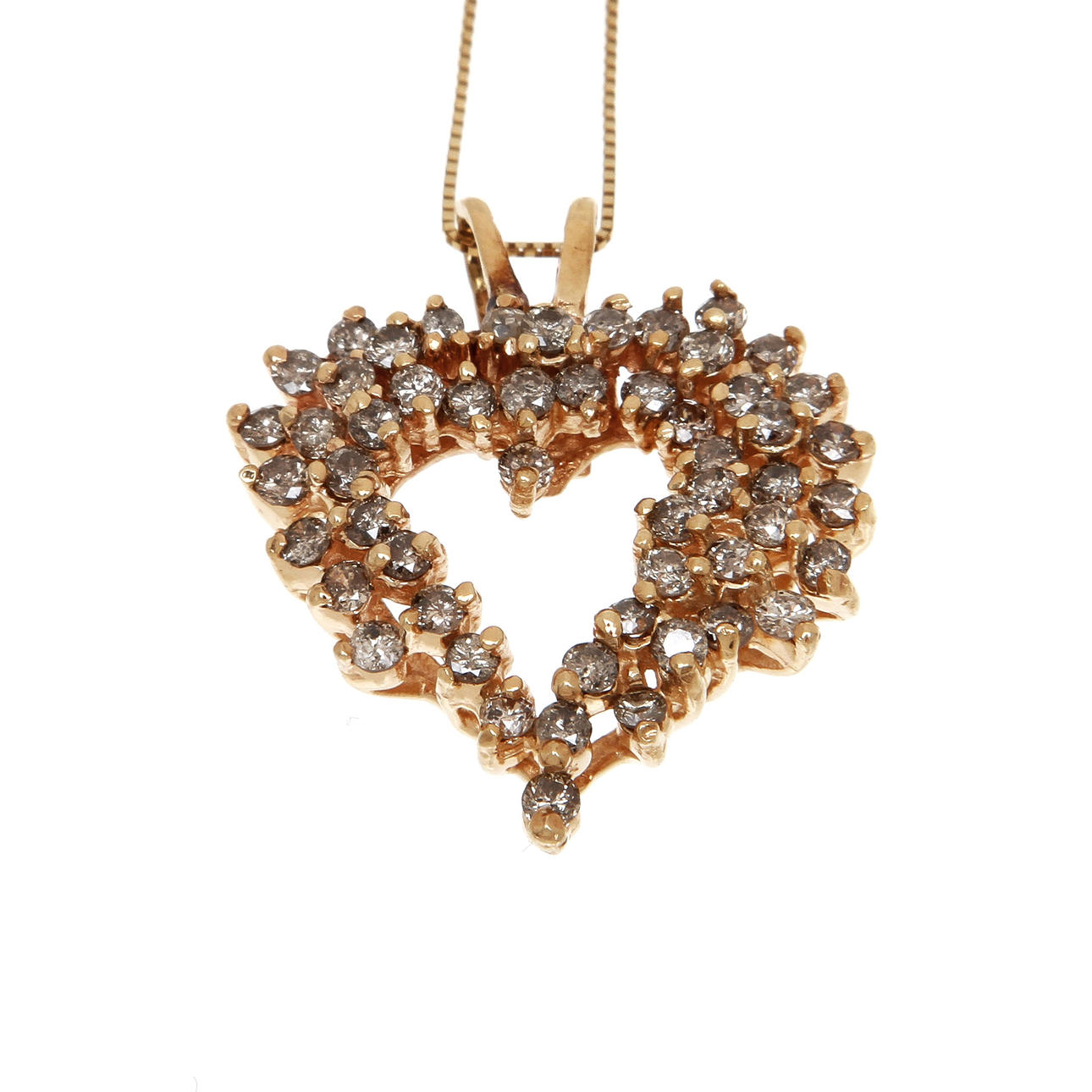 HÄNGE med HALSKEDJA, 14K rödguld med diamanter, totalt ca 2,0 ct. Vikt 6,6 g.