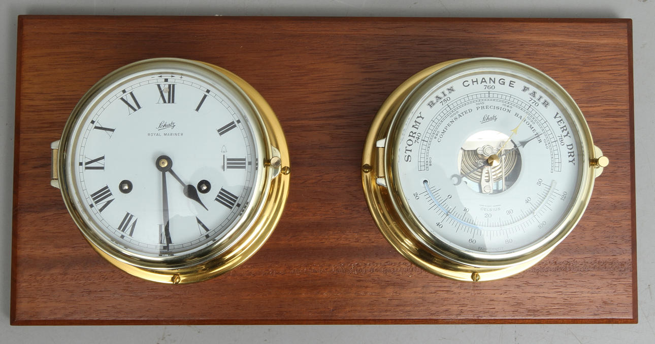 BAROMETER SAMT KLOCKA, Schatz, 1900-tal.