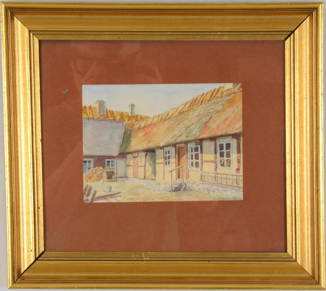 OLOF KRUMLINDE. Akvarell.