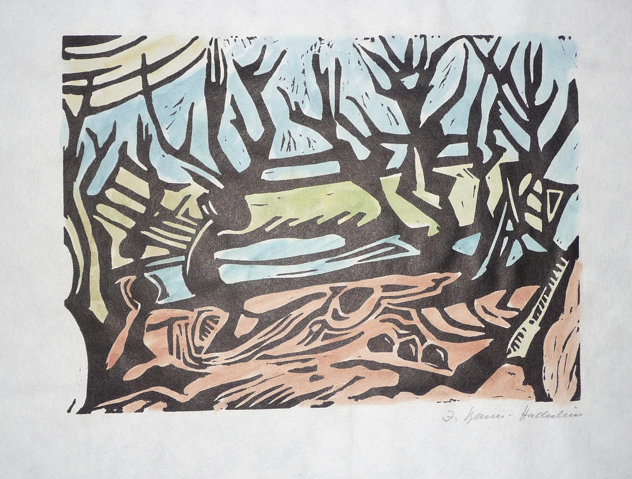 INA BAUER-HADERLEIN, Vier Baumlandschaften.