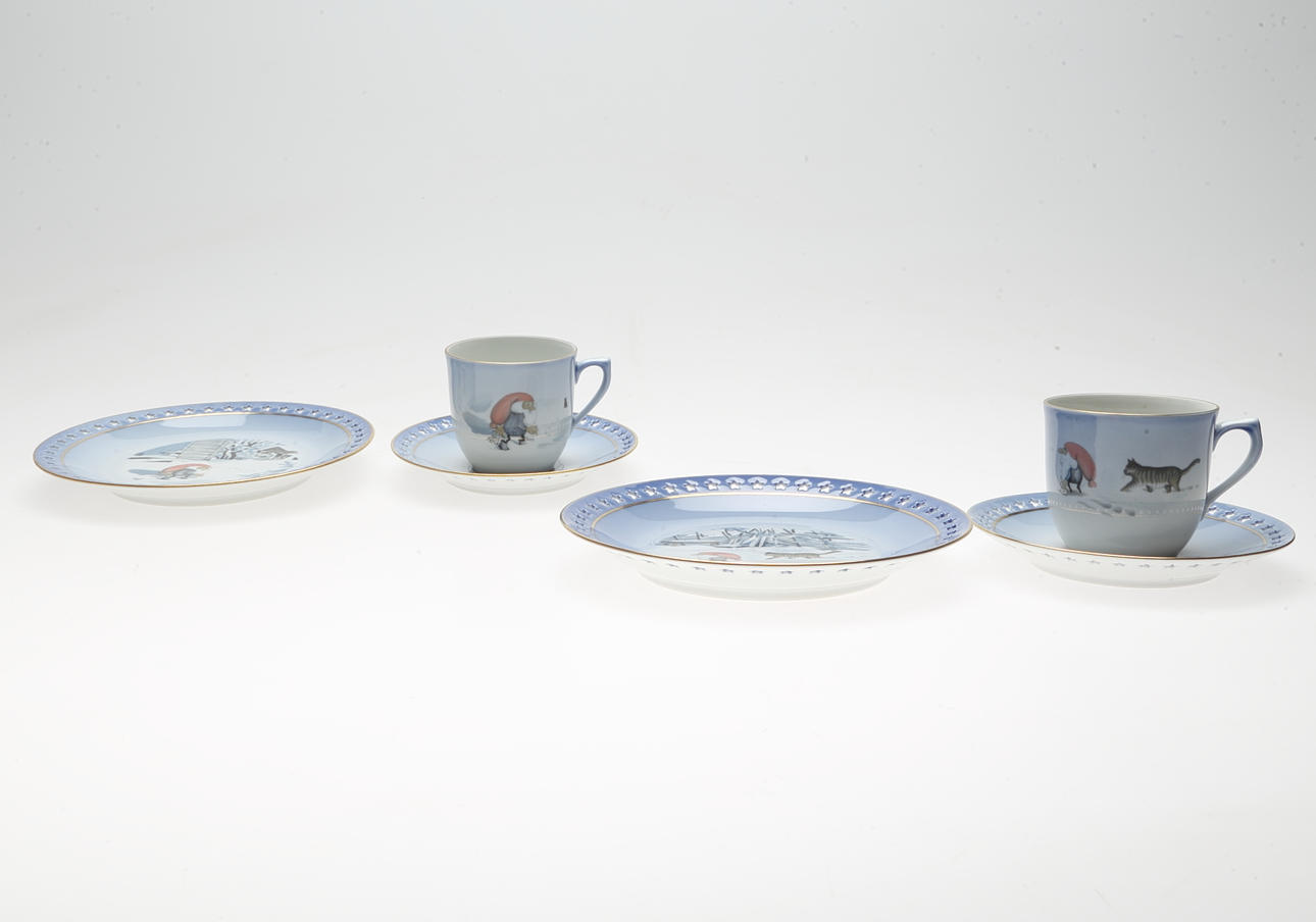 KAFFESERVISDELAR, 6 st, Julmotiv av Harald Wiberg, Bing & Gröndahl, Danmark.