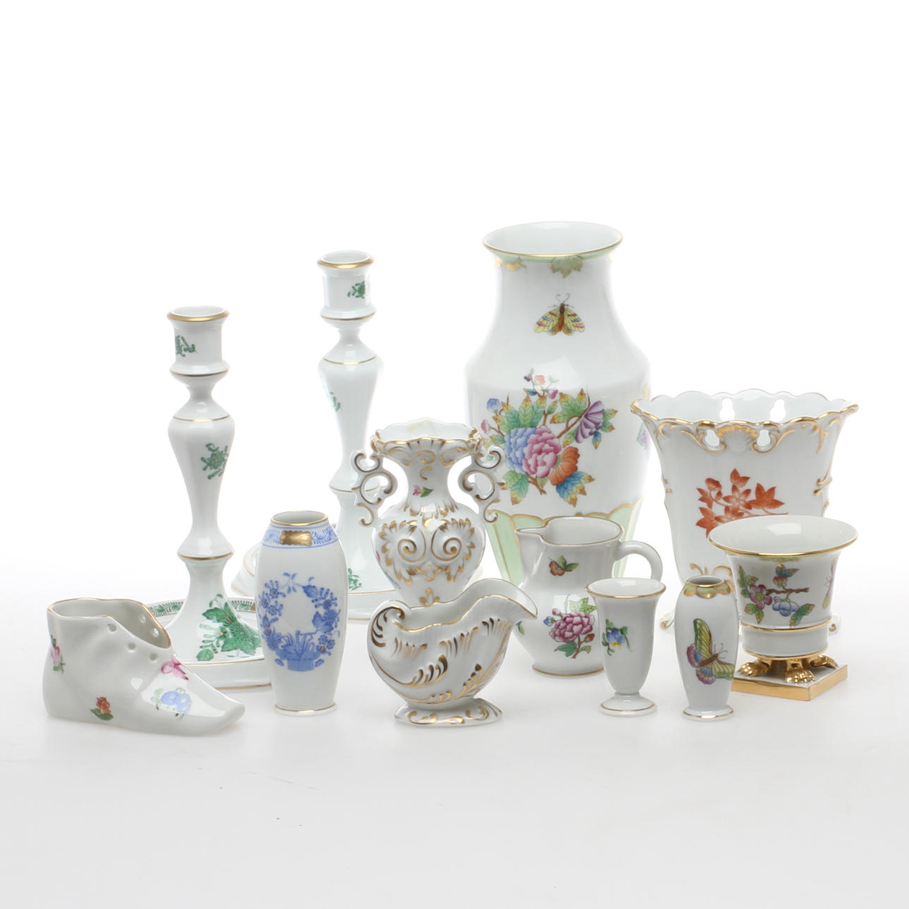 PARTI PORSLIN, 12 delar, Herend, Ungern, 1900-tal.