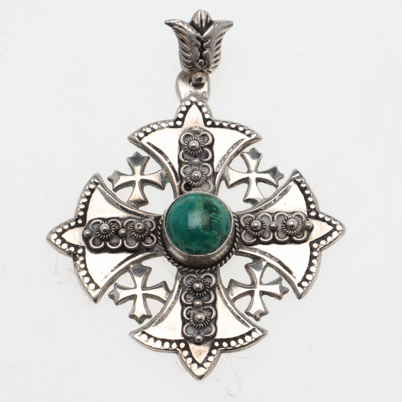 HÄNGE, jerusalemkors, silver & sten, 1900-tal.