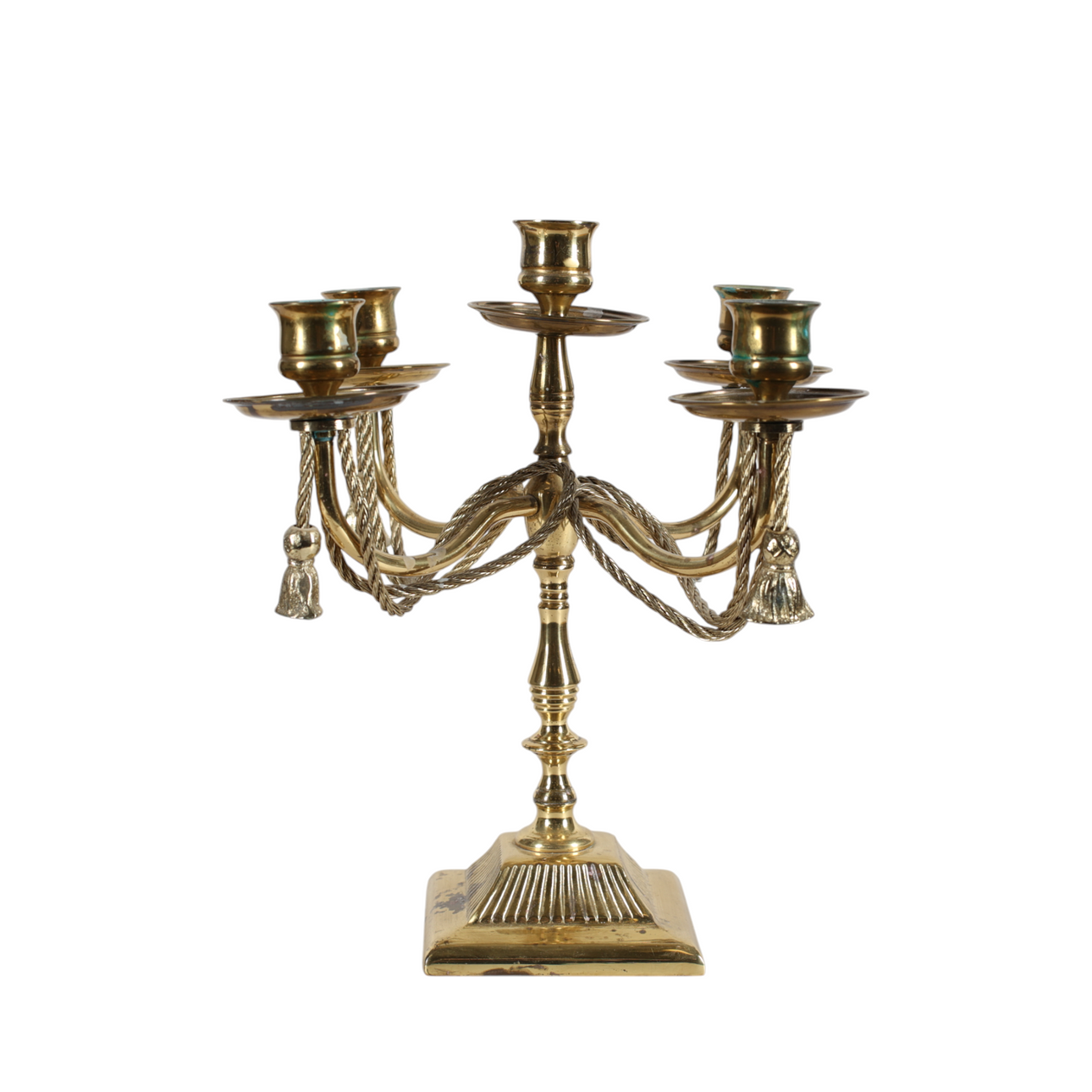 LYSESTAGE, messing, 5 arme, 20. årh.