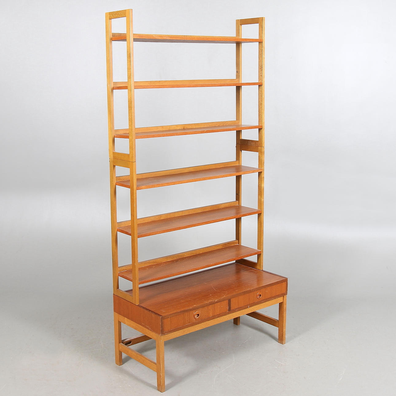 HYLLOR samt BÄNK, 3 delar, teak, 1960-tal.