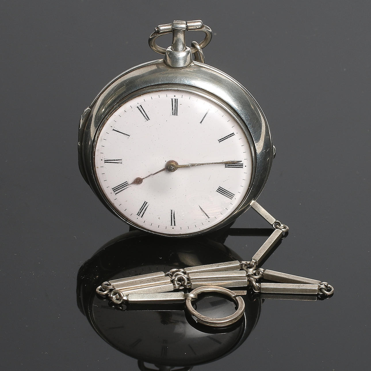 FICKUR, silver, "spindelur", Robert Small, Mill Kincaldrum, Skottland. 1800-tal.