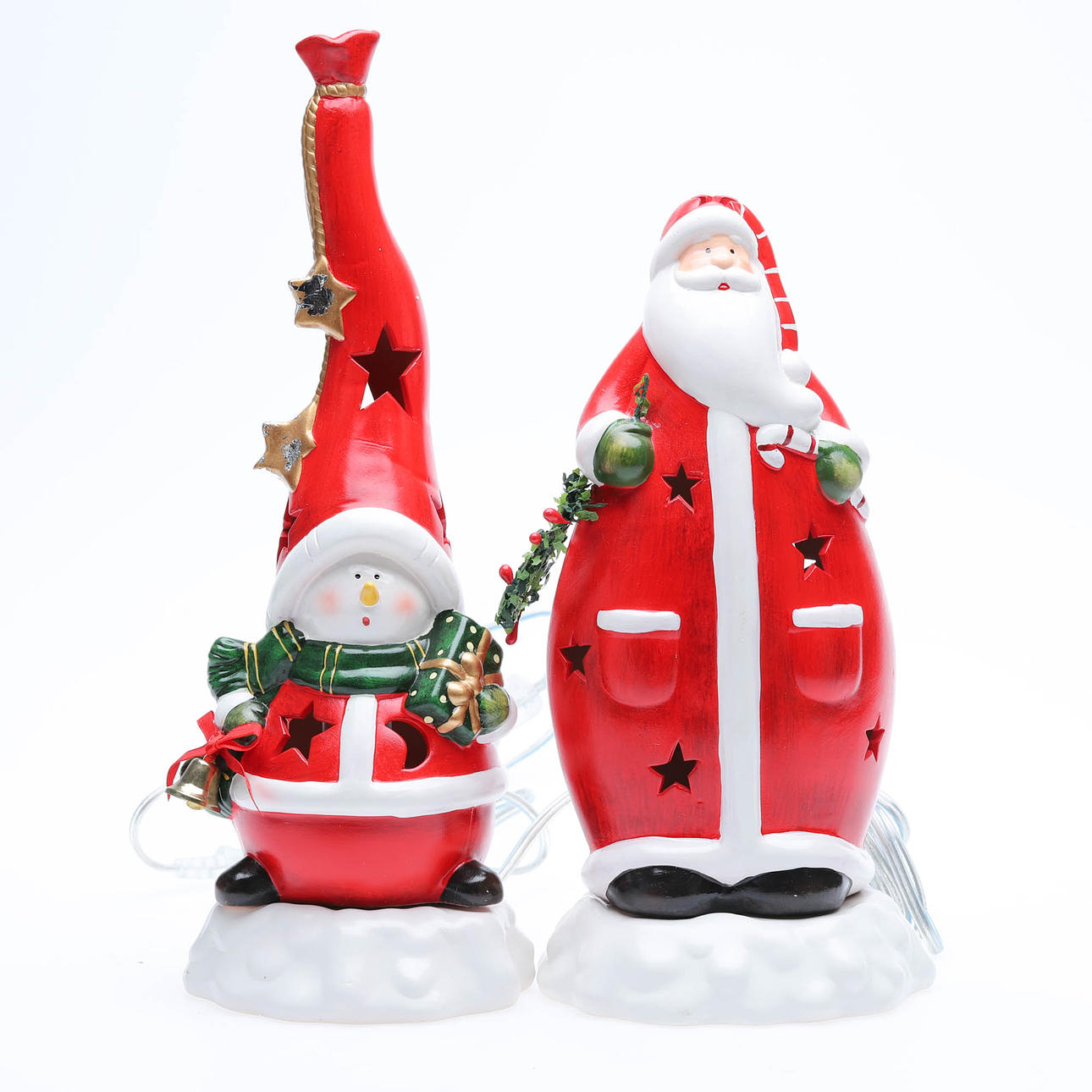 JUL-LAMPOR, 2 st, MARKSLÖJD, "LASSE och NISSE".