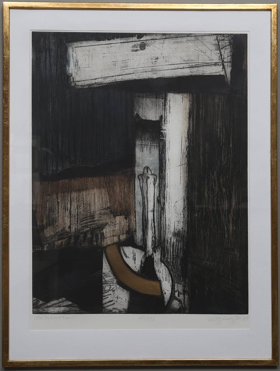 WOJCIECH PAKOWSKI. "Old Decorations". Etsning, signerad, numrerad 47/110 och daterad 88.