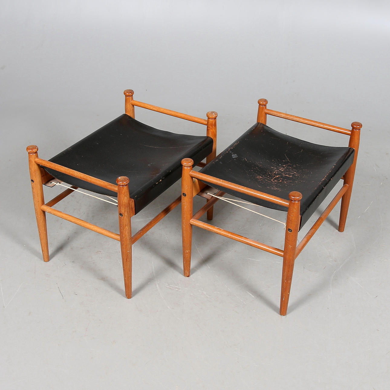 TABURETTER, ett par, "Sudan", Gillis Lundgren, Ikea. 1960-tal.