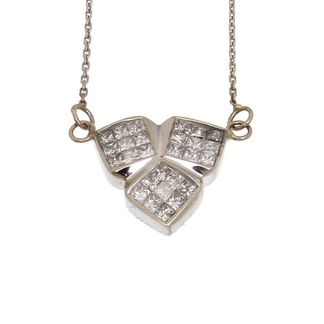 COLLIER, 14K vitguld med diamanter, totalt ca 1,08 ct. Vikt 3,6 g.