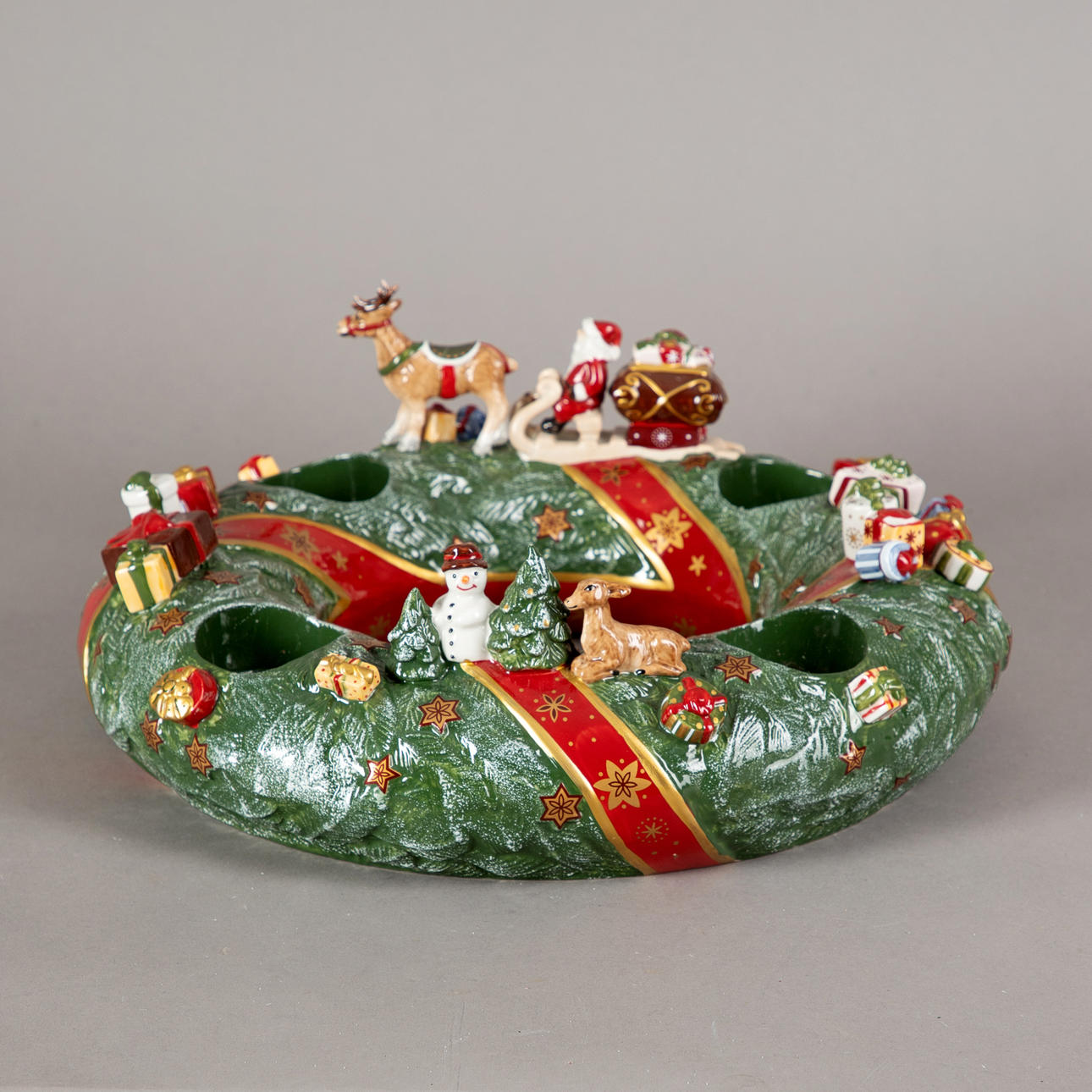 Couronne De Noël Villeroy & Boch 60 Cm - Décoration Murale Verte Artificielle (neuf)