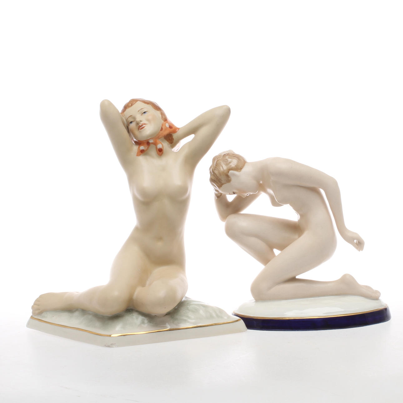 FIGURINER, 2 st, porslin, Tjeckoslovakien, 1900-tal.