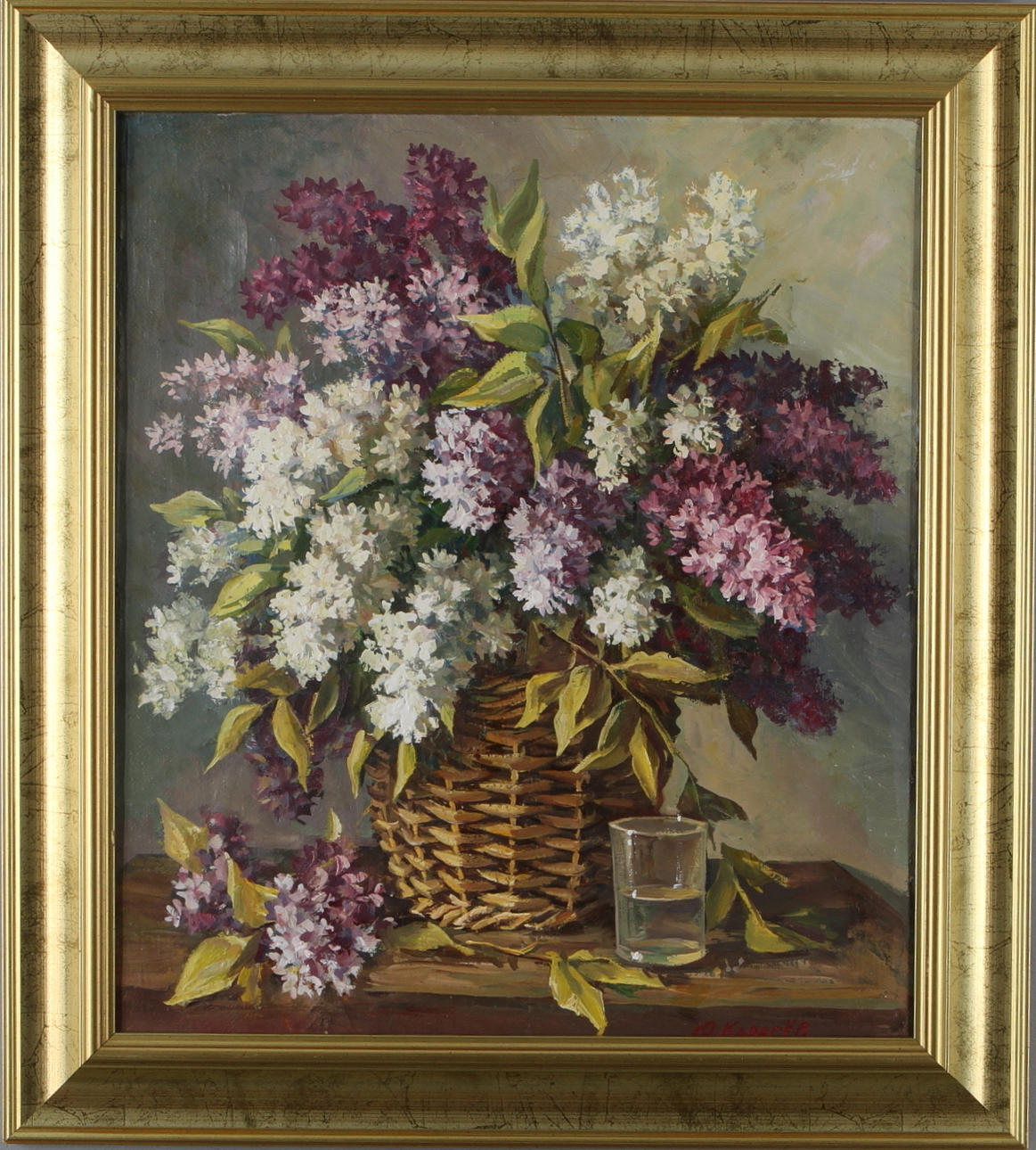 JURI KARASOF. Blomsterstilleben, olja på duk, signerad.